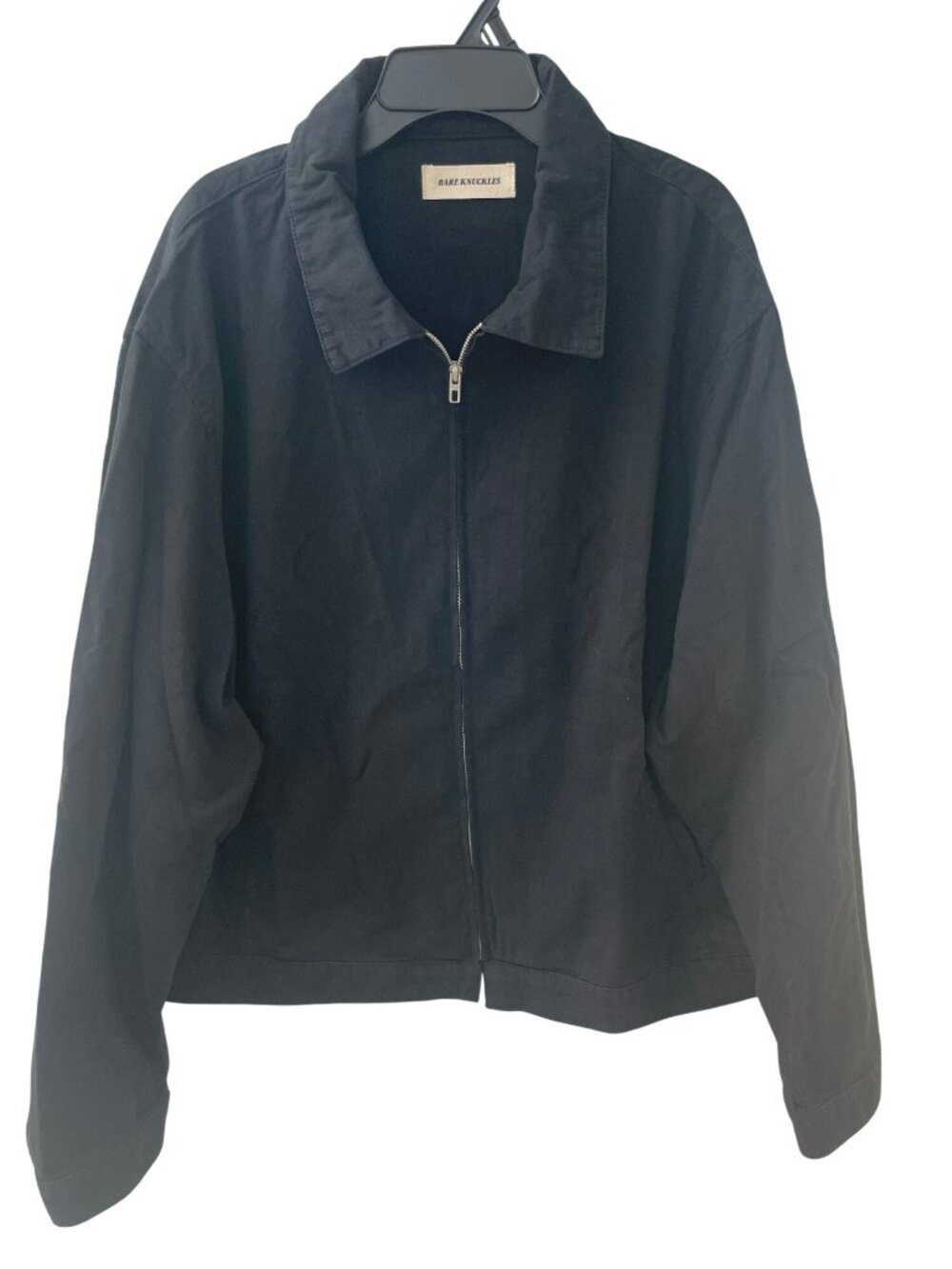 Bare Knuckles Freddy Black Cotton Blouson Jacket Zip Classic Style Men's Sz XL